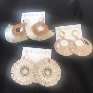 Panacea natural woven earring bundle 3 pairs